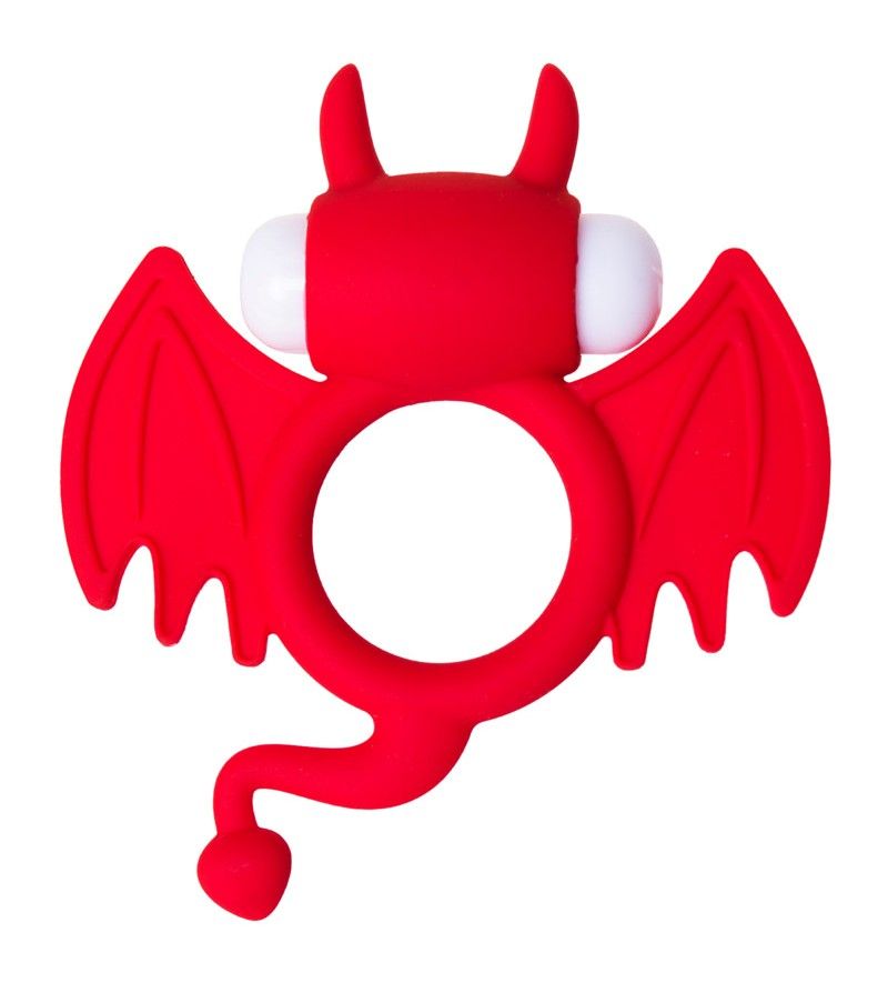 The bizarre shape of the toy will not confuse even a beginne... JOS - Sweet Devil Vibro Ring - Red photo-3
