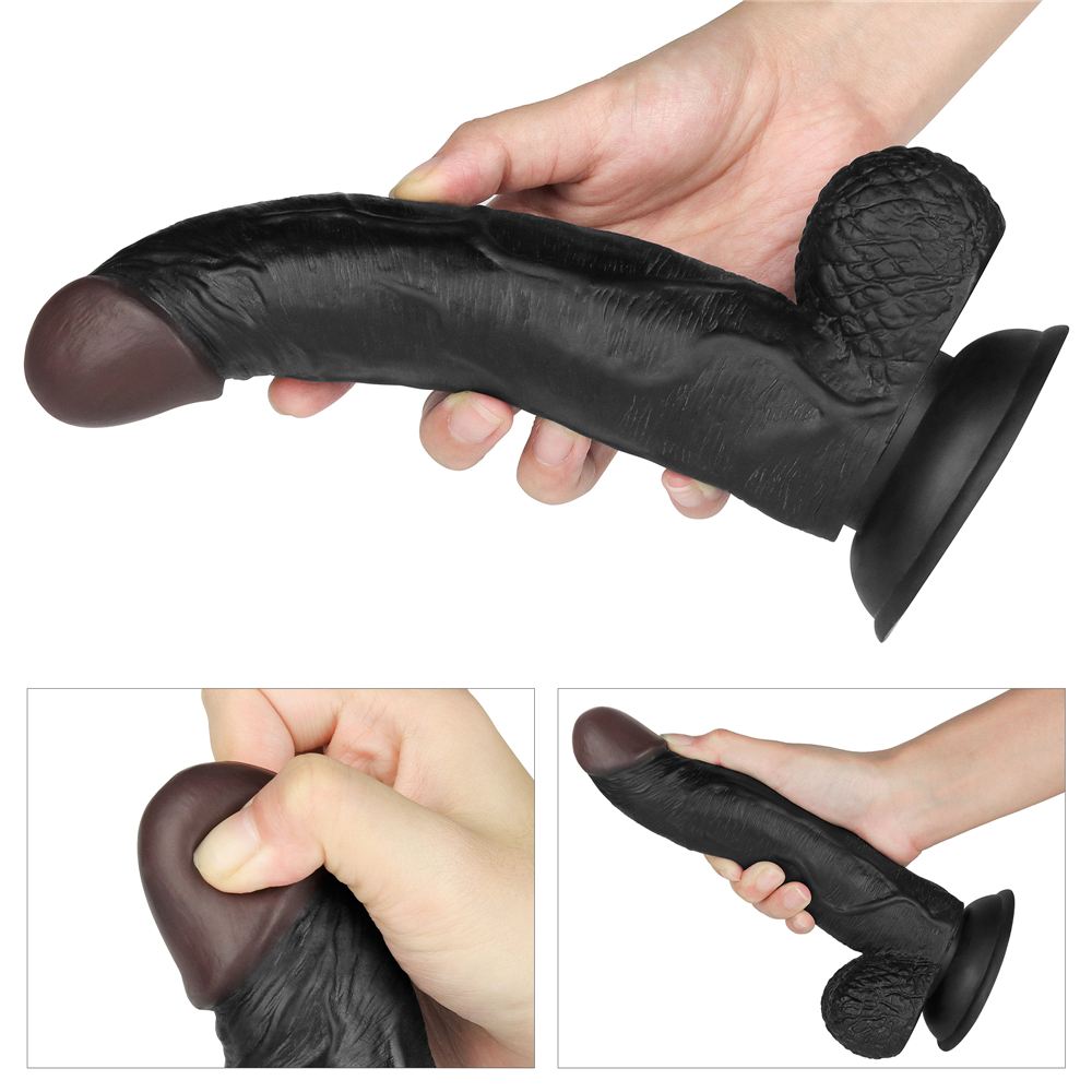 Built to deliver the most lifelike satisfaction, the Soft st... Lovetoy - Easy Strapon Set w Balls 8.5'' - Black photo-4