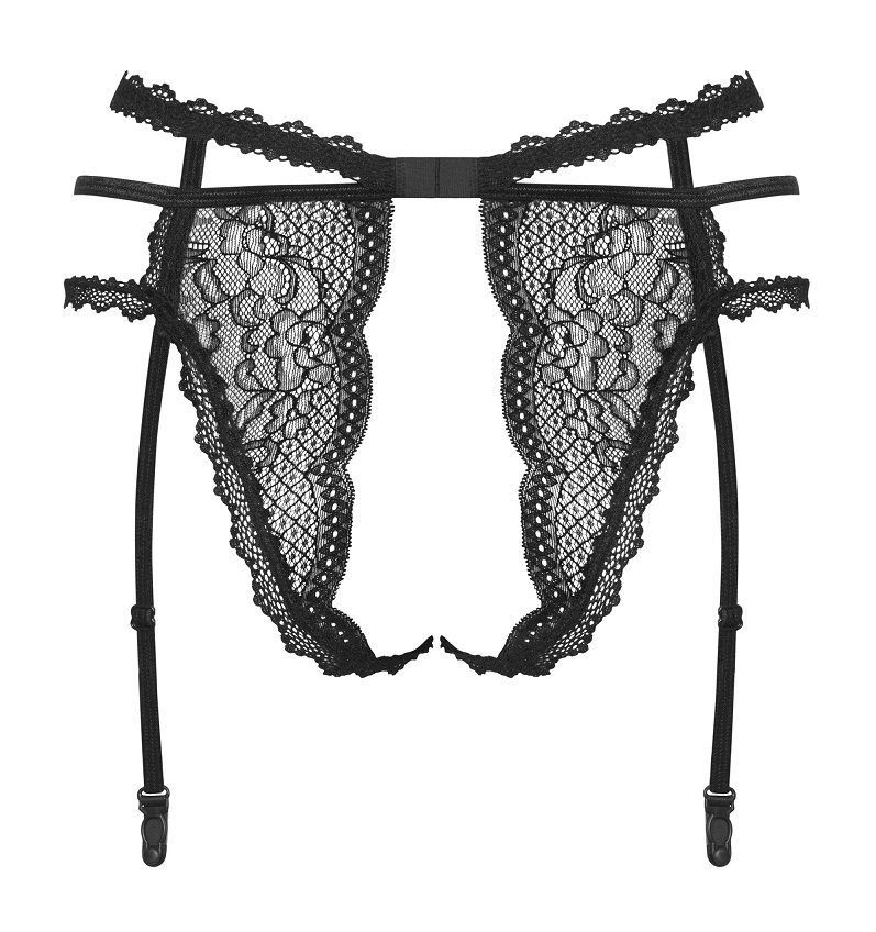 Obsessive - Pearlove Garter Belt - Black - XS/S photo-8