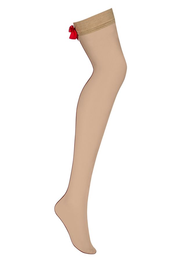 Flirty style? Look at these amazing stockings! They are so f... Obsessive - S808 stockings - Beige - S/M photo-5