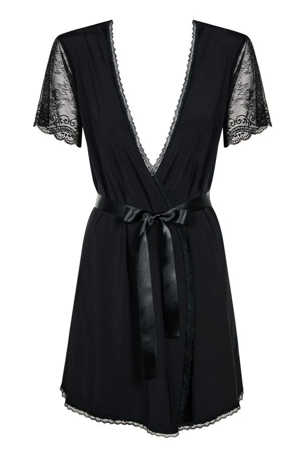 Put me on! Isn’t this robe fabulous? It would look perfect o... Obsessive - Miamor Robe & Thong - Black - L/XL photo-7