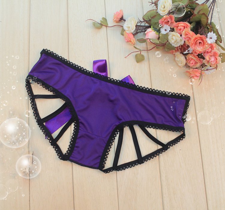 The see-through stretch silk fabric is soft and close to the... SB - Panties T151 - Purple photo-4