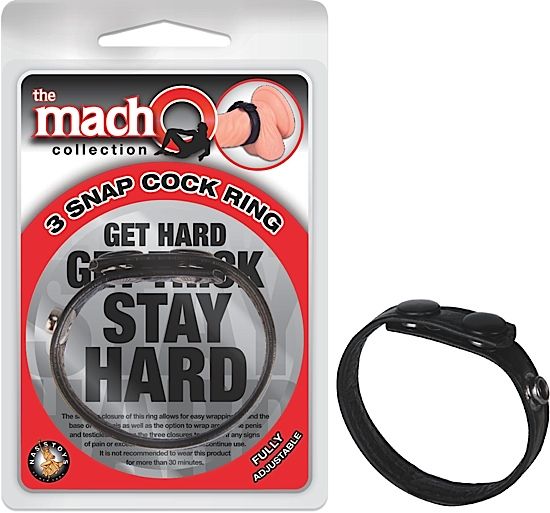 Macho 3 Snap Faux Leather Cock Ring is made to suit every ma... Nasstoys - 3 Snap Cock Ring photo-6