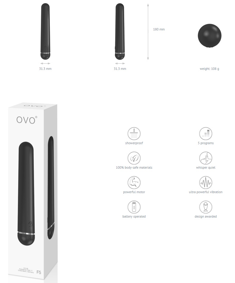 The F5 vibrator is skin-friendly plastic that feels silky sm... Ovo - F5 Vibe - Black photo-4