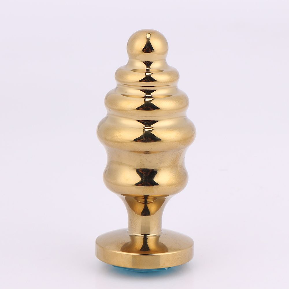 MT - Anal Plug - 80x34.5mm - Golden/Blue photo-2