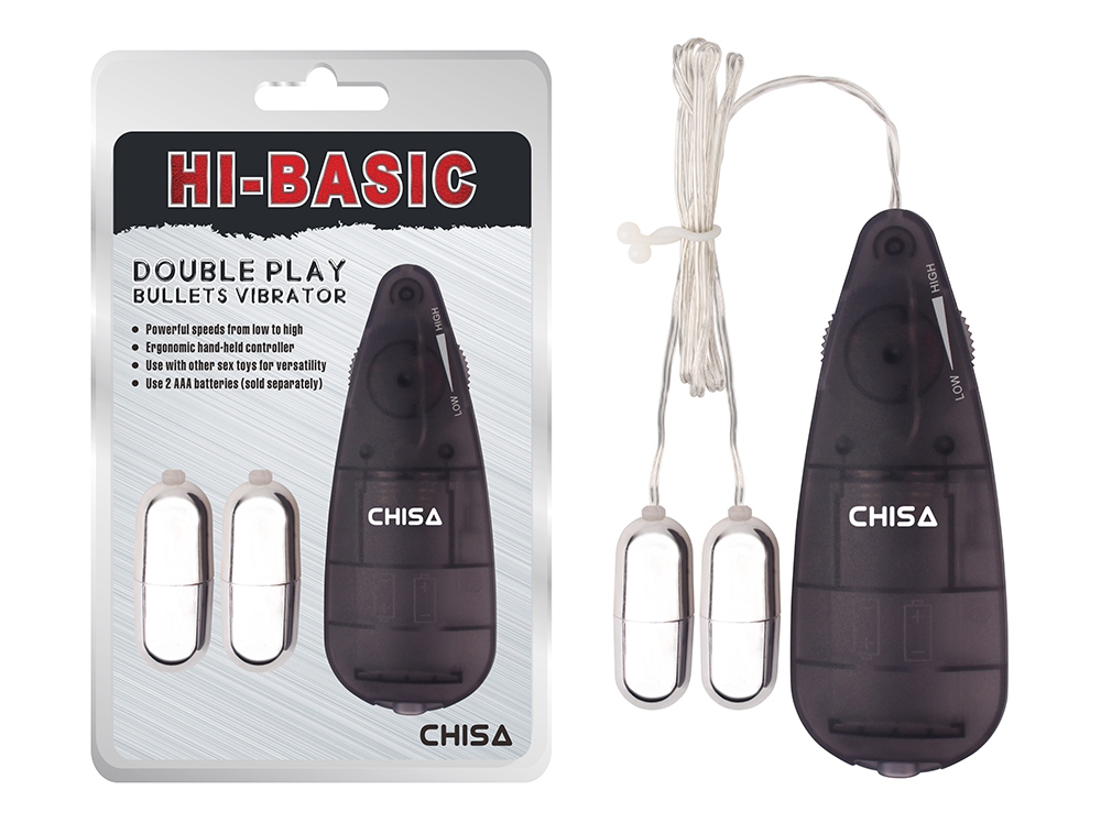 Waterproof (bullet only), Multi-Speed, Control Dista... Chisa - Double Play Bullets Vibrator - Black photo-2