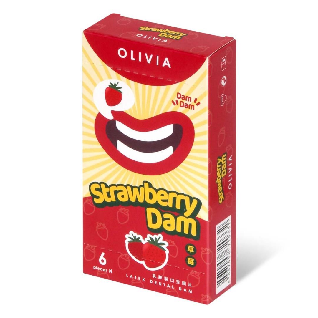 Olivia - Strawberry Scent Dental Dam 6's Pack Latex