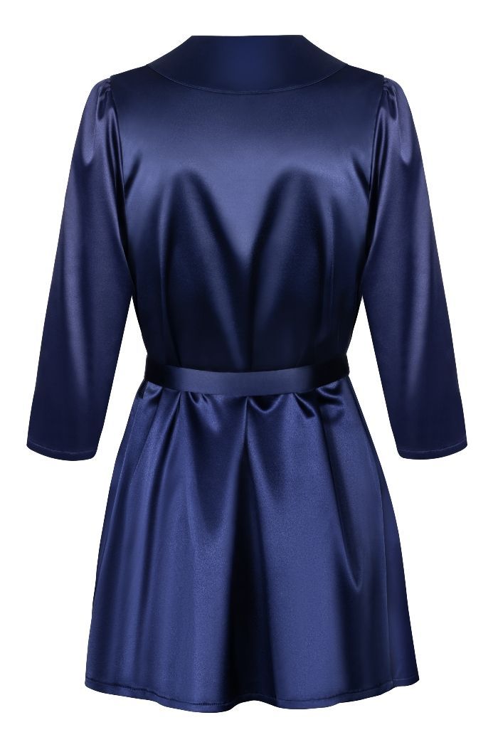 And fulfill your naughty fantasy! How to do it? Prepare a se... Obsessive - Satinia Robe - Navy Blue - XXL photo-6
