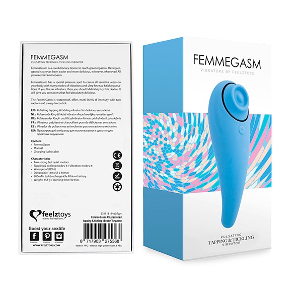 FemmeGasm is a revolutionary vibrator to reach great orgasms... Feelztoys - FemmeGasm Tapping & Tickling Vibe - Turqoise photo-9