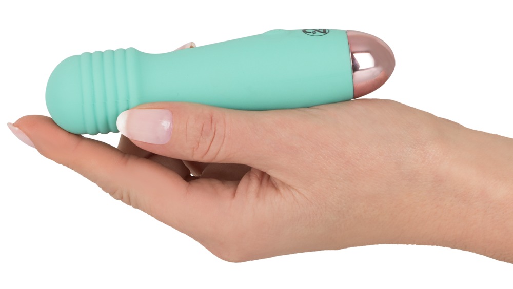 Green mini vibrator with an exciting grooved structure on th... Cuties - Exciting Mini Vibrator - Green photo-2