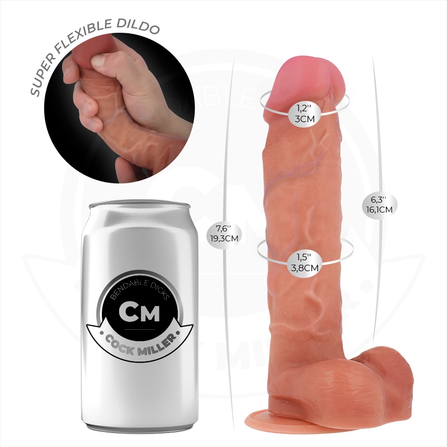 This realistic 7.5" dildo has been designed to provide ... Cock Miller - 19.3cm Realistic Dildo - Flesh photo-7