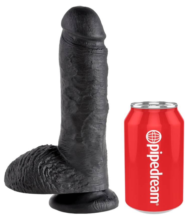 Do you want your first dildo to look and feel just like the ... King Cock - 8″ Cock With Balls - Black photo-6