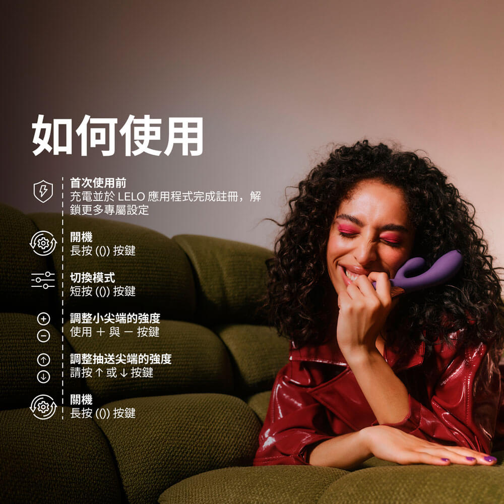 Lelo - Ina 可APP控制 抽插式兔仔震动棒 - 黑色 照片-10