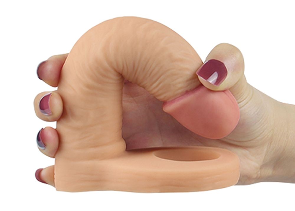 Double her pleasure with this realistic 5.8 inch strap on an... Lovetoy - 5.8" Ultra Soft Double Dildo - Flesh photo-4