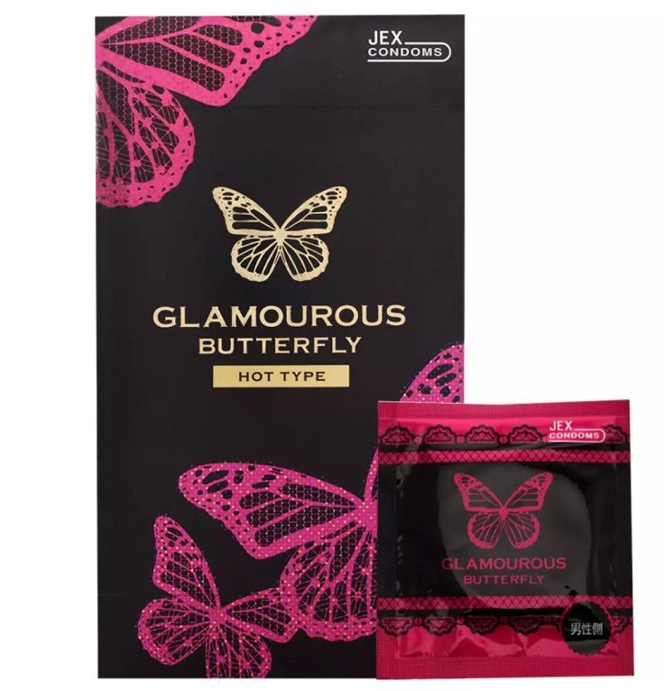 The condom has a special lubricant that turns warm when gets... Jex - Glamourous Butterfly Hot Type 12's Pack photo-14