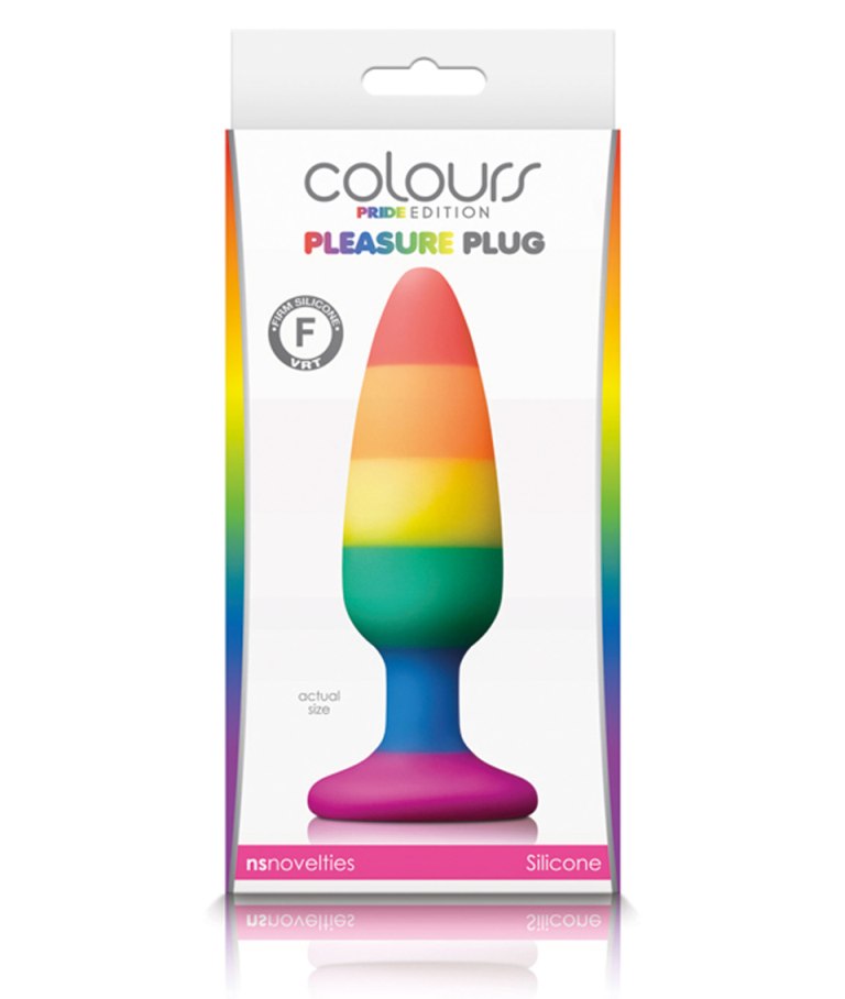 Pride Edition Plugs - Rainbow Colours plugs made of satin sm... NS Novelties - Pleasure Medium Plug - Rainbow photo-2