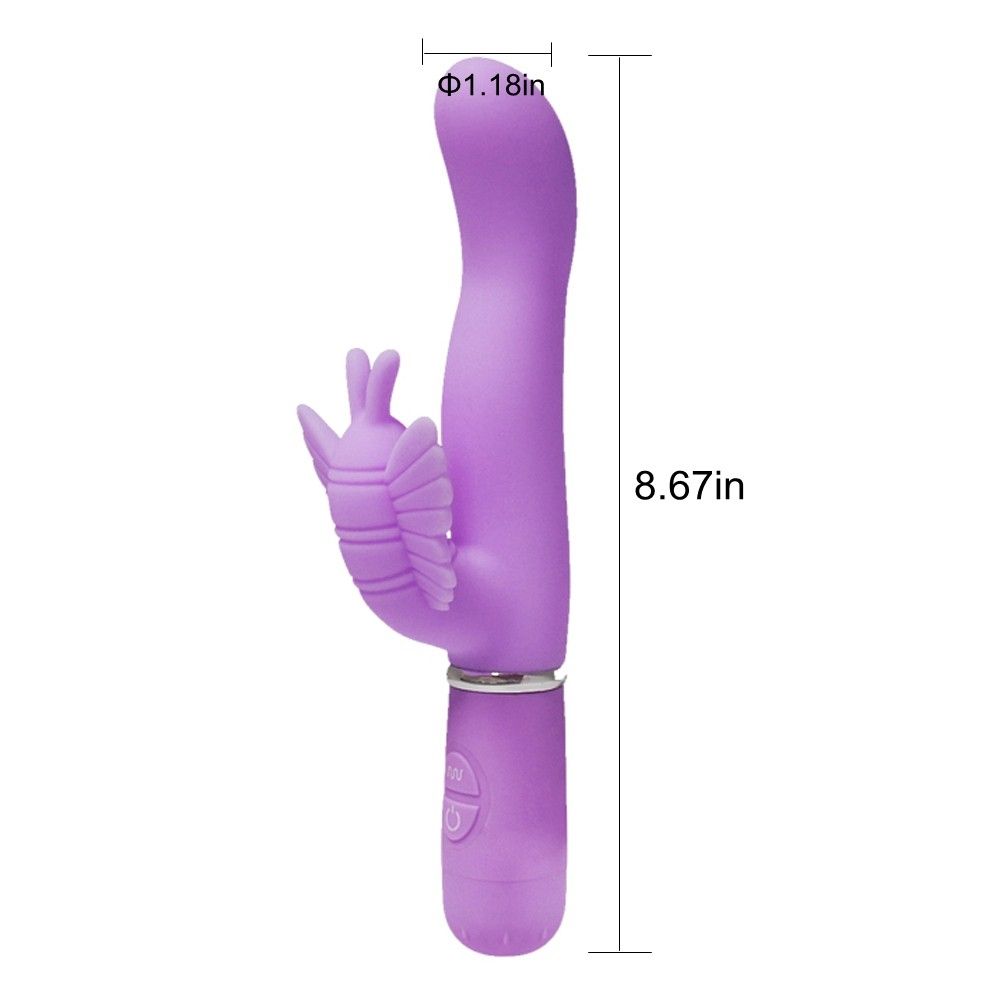 The Levina Butterfly Kiss Vibrator has a beautiful butterfly... Aphrodisia - Levina Butterfly Kiss Vibrator - Purple photo-4