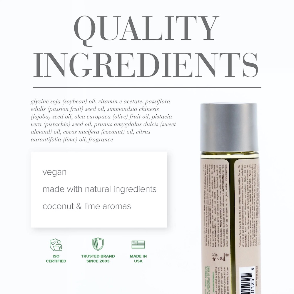 JO Naturals Massage Oil combines a blend of nut and fruit oi... JO - Naturals Massage Oil Coconut & Lime - 120ml photo-2