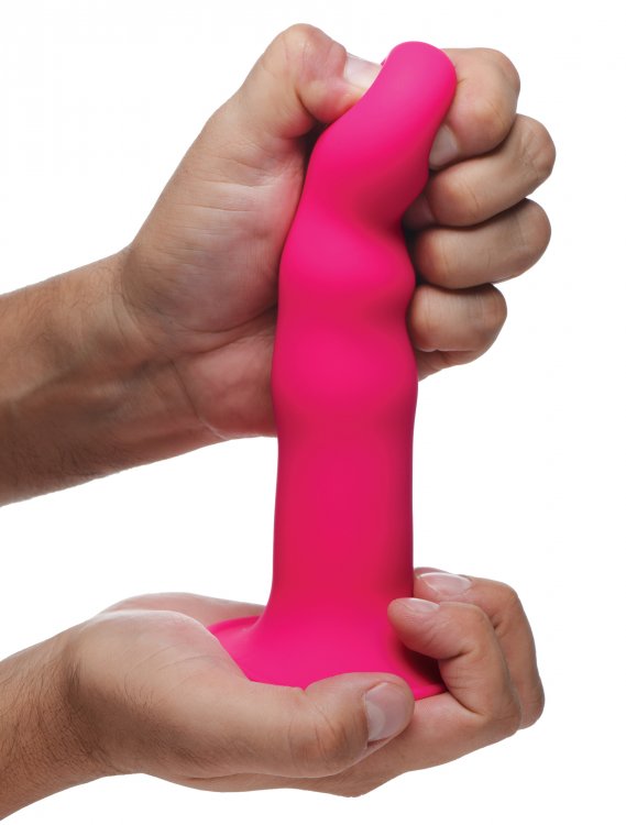 This squiggly, squeezable dildo will become your ultimate sh... Squeeze-It - Wavy Dildo - Pink photo-3