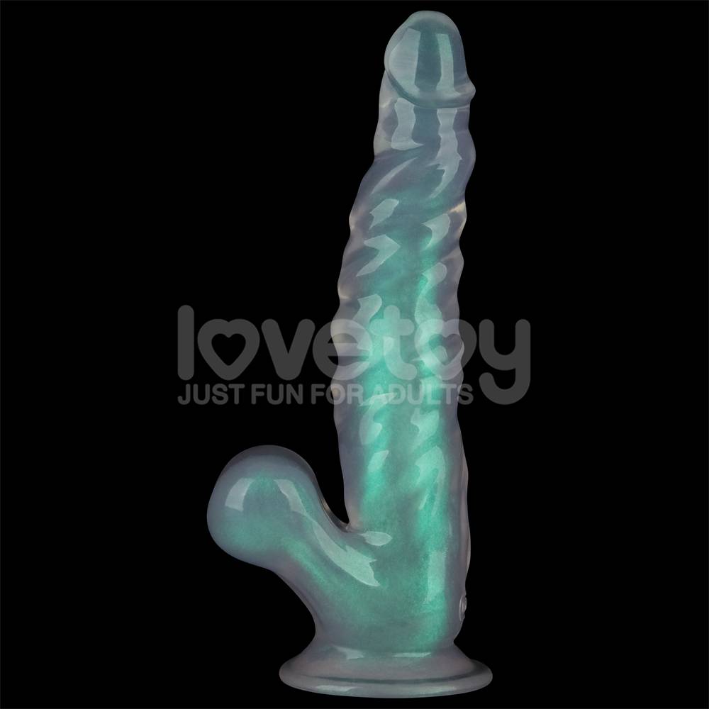 Lovetoy - 10'' Opal 珍珠色假阳具 - 绿色 照片-3