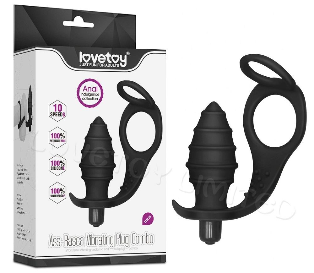 Stimulating your cock, balls, perineum, butt AND prostate al... Lovetoy - Ass Rasca Vibrating Plug Combo photo-6
