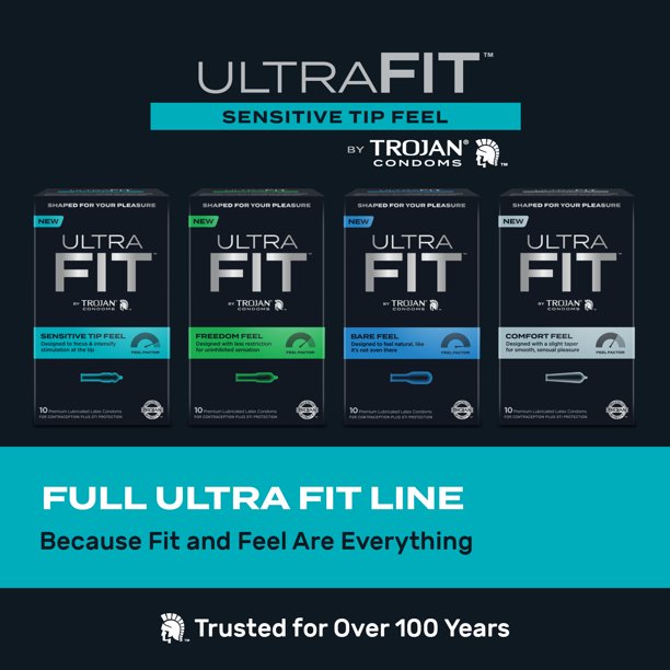 Find your feel. The Trojan Ultra Fit Sensitive Tip Feel cond... Trojan - Ultra Fit Sensitive Tip Feel 10's Pack photo-10