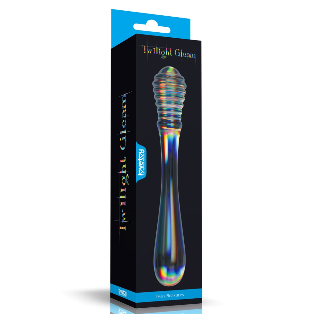 Lovetoy - Twin Pleasures Glass Dildo - Clear photo-8