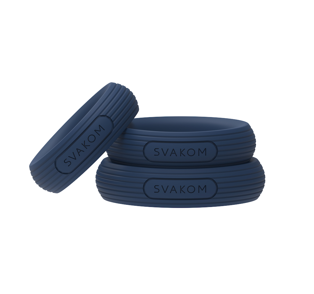 SVAKOM - Trioo Silicone Cock Ring Set - Dark Blue