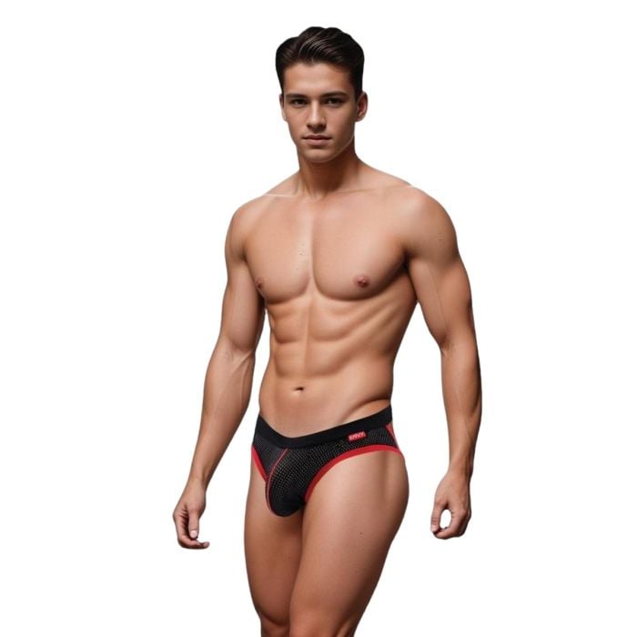 Envy - Sport Mesh Jock - Black/Red - L/XL photo