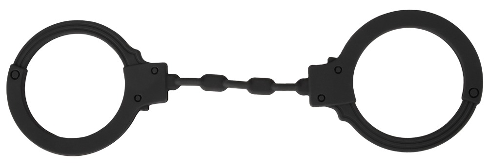 Black handcuffs in the typical design but they are made enti... Magic Shiver - Silicone Handcuffs - Black photo-3