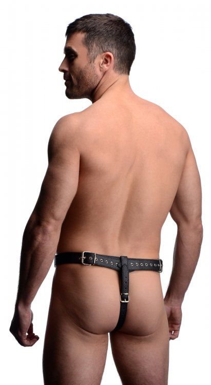 Keep your eye on that cock! The unique design of this chasti... Strict - Male Chastity Harness - Black photo-2