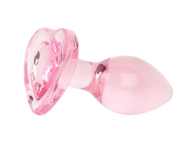Add a touch of elegance to your anal adventures with this gl... Easytoys - Heart Glass Plug - Pink photo-6