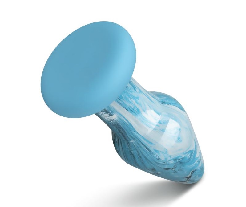 The Ocean dildos from the Gildo Collection are indispensable... Gildo - Ocean Curl Glass Butt Plug - Blue photo-4