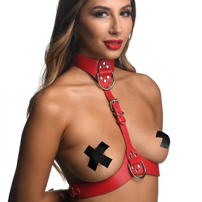 Strict - Female Chest Harness - Red - M/L photo