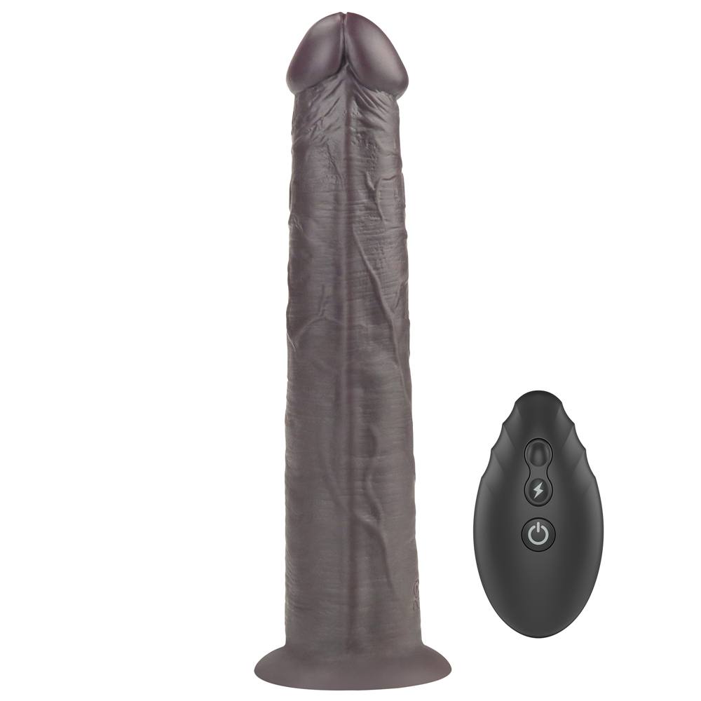 Incredibly lifelike with a dual-layered shaft and realistic ... Lovetoy - 10" Dual Layered Rotator Dildo - Brown photo-7