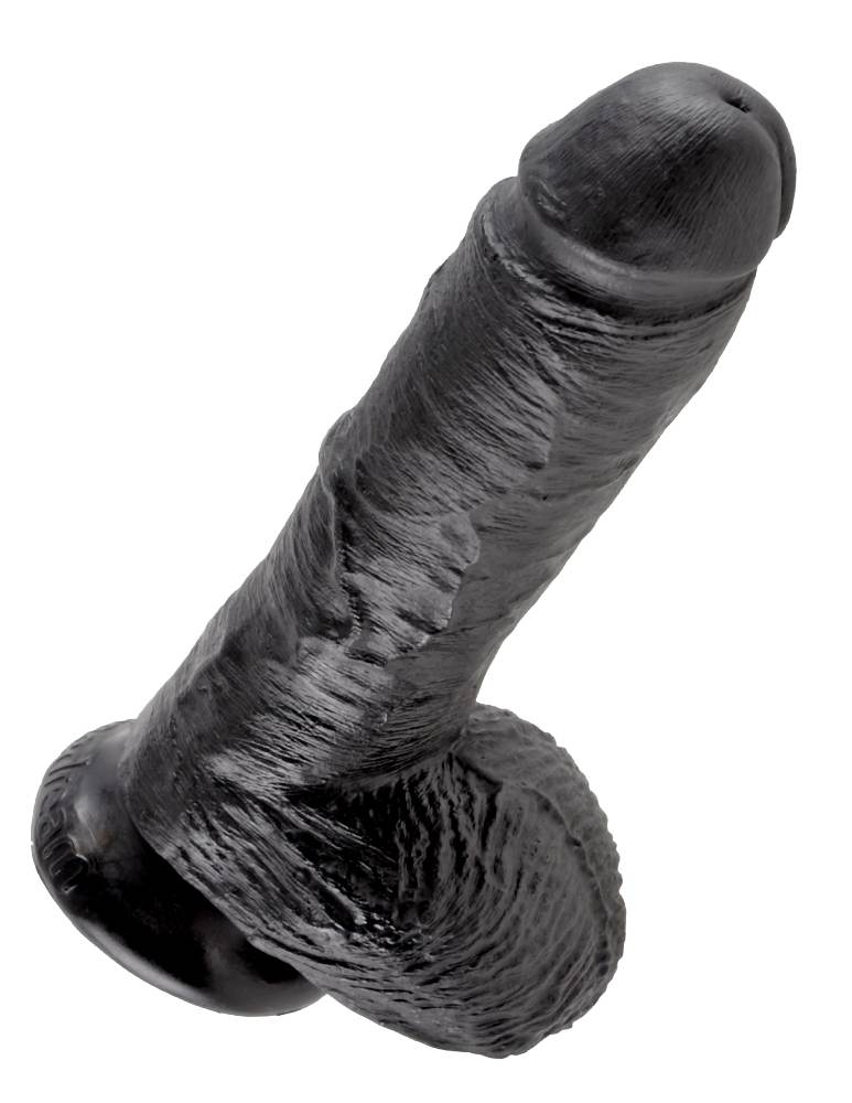 Do you want your first dildo to look and feel just like the ... King Cock - 8″ Cock With Balls - Black photo-4