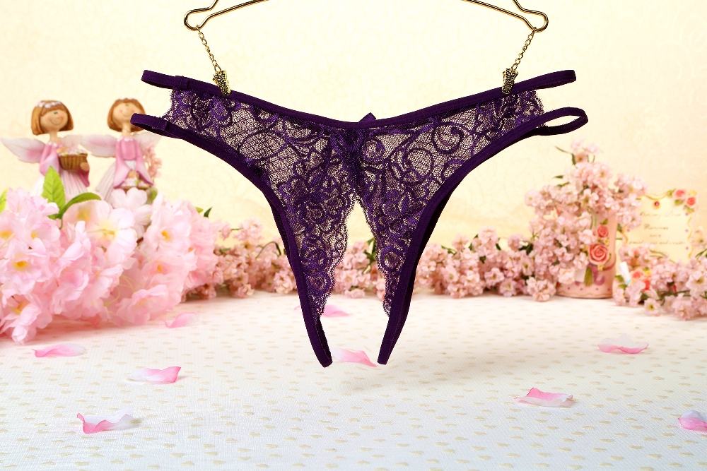 SB - 开档内裤 T192 - 紫色 照片-8