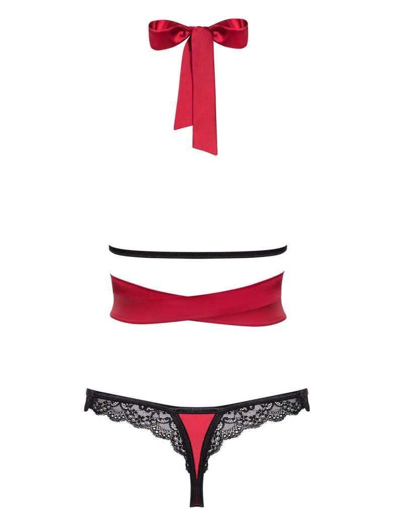 Do you like red? Would you like to put on something enticing... Obsessive - Sensuelia 2 pcs Set - Red - L/XL photo-8
