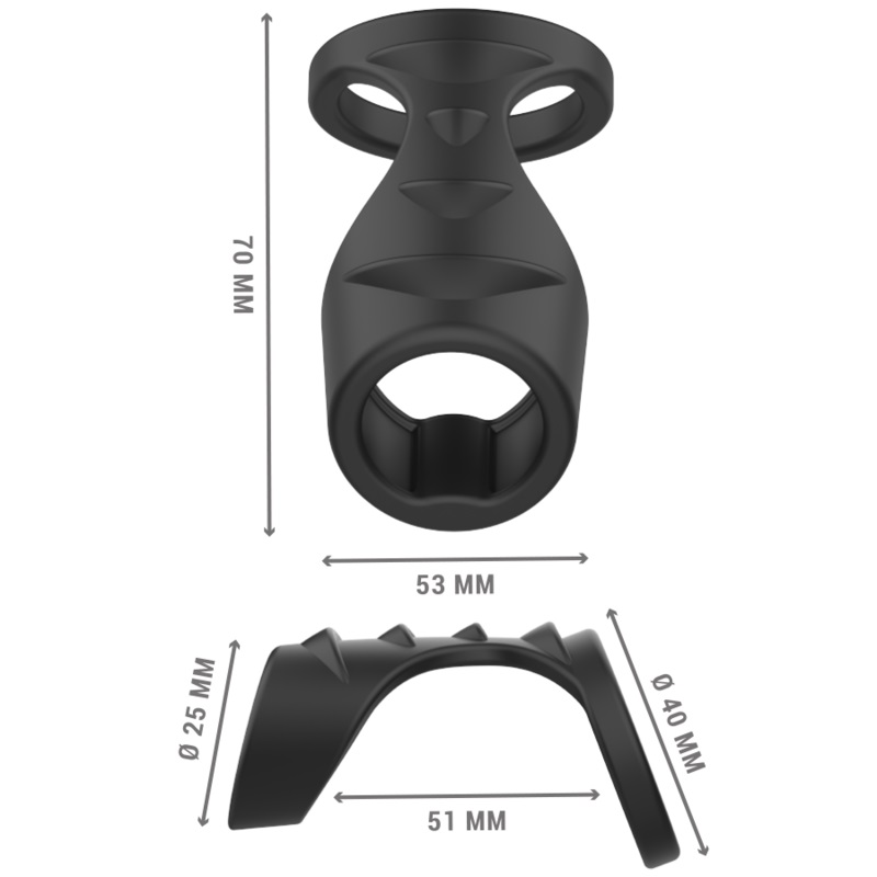 The THEO from the INTENSE brand is a double ring designed to... Intense - Theo Double Ring - Black photo-4