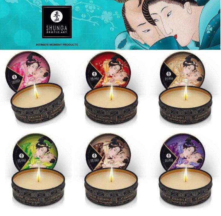 This soy based candle can be used both as an ambiance candle... Shunga - Aphrodisia Massage Candle Rose Petals - 30ml photo-4