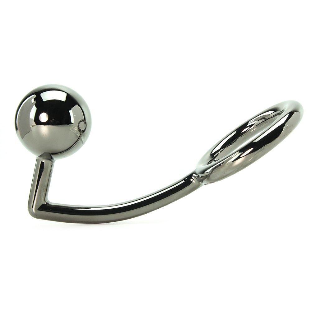 This cock and ass hitch features steel construction, for the... TOF - Steel Cock Ring with Anal Ball photo-3