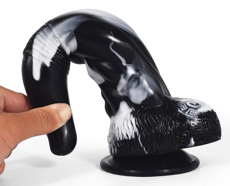 Great and big animal dildo, softness, skin-friendly and flex... FAAK - Mythical Beast KuiNeo Plug - Black/White photo-2