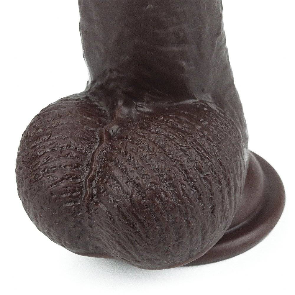 Made with realistic dual-layer sliding-skin material for Iif... Lovetoy - 9'' Sliding Skin Dual Layer Dong - Brown photo-15