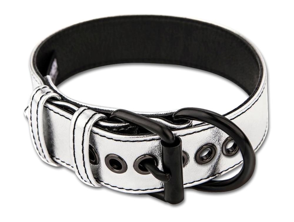 Lovetoy - 金屬面頸圈連牽帶 - 銀色 照片-4