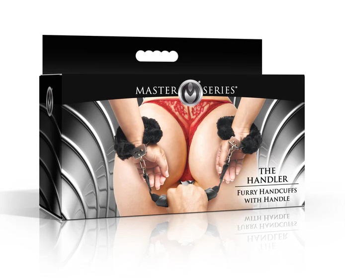 Master Series - Handler Furry Handcuffs - Black photo-7