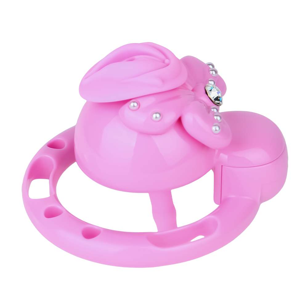 FAAK - Bow Chastity Cage w Cock Plug - Pink photo-15