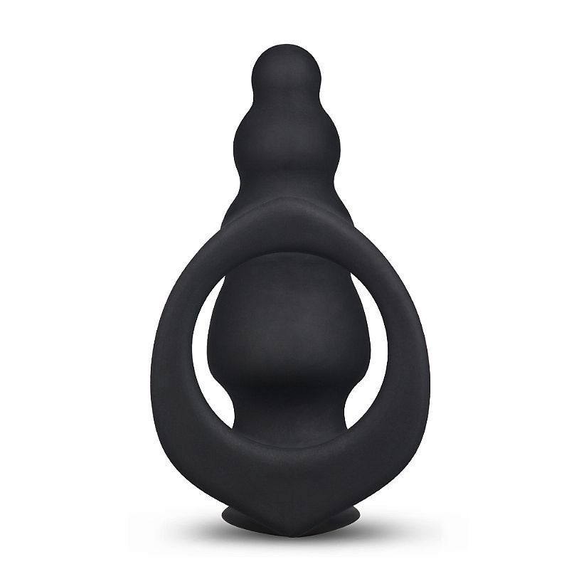 The combined effect of this penis ring/anal plug on the wear... Lovetoy - Combo Master Cockring Plug - Black photo-2