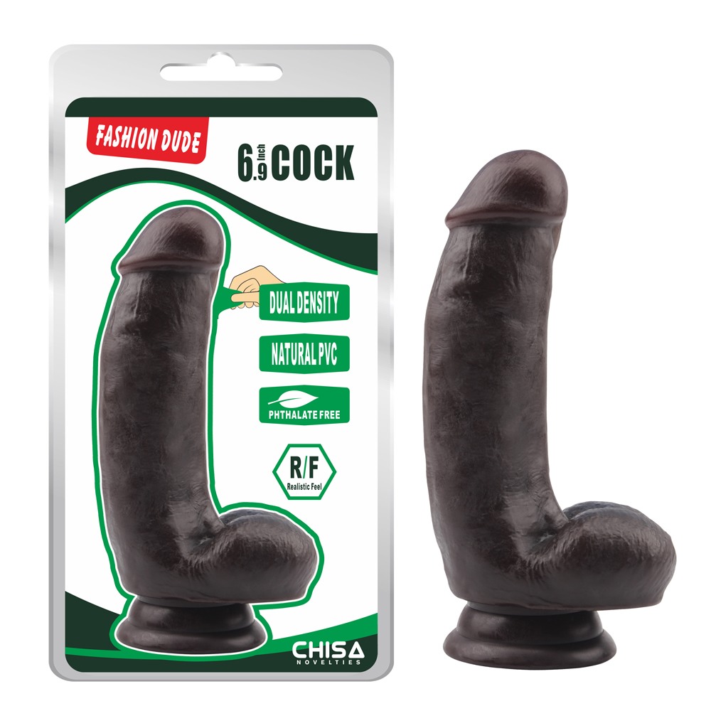 Anti-bacterial, Better-than-real, Strong Suction Cup, Dual D... Chisa - Fashion Dude 6.9" Dildo - Brown photo-7