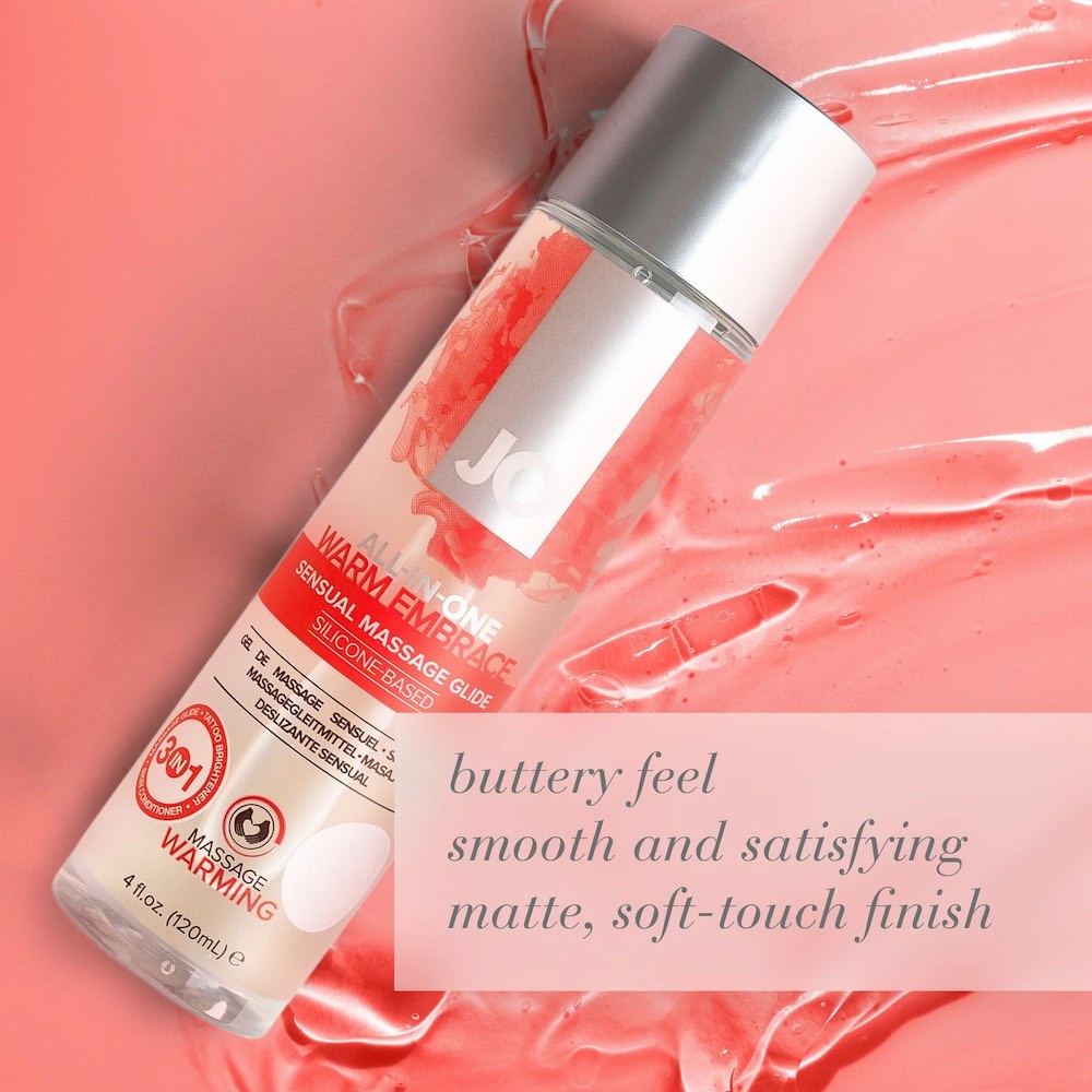 JO ALL-IN-ONE MASSAGE GLIDE is a silicone-based massage glid... JO - All-In-One Sensual Massage Glide Warm Embrace - 120ml photo-3