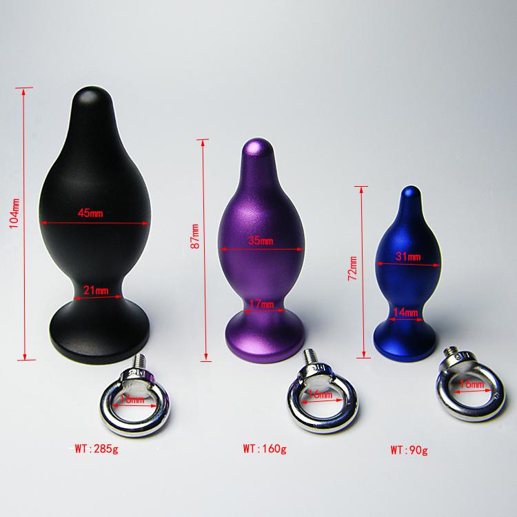 A butt plug is a sex toy that is designed to be inserted int... XFBDSM - AluminumAanal Plug - Black photo-5
